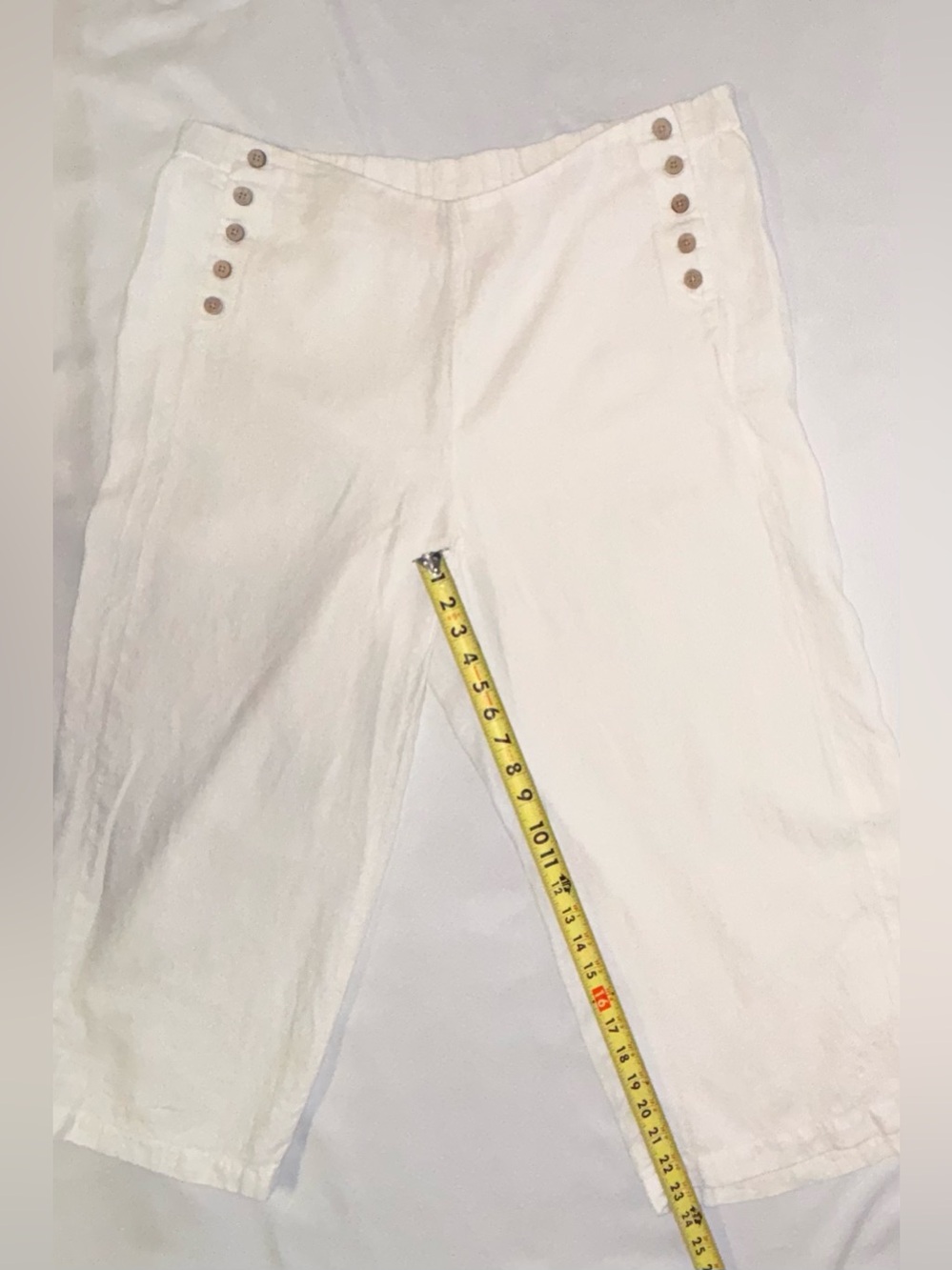 J. Jill White 100% Linen Blend Cropped Sailor Pants XL - Picture 9 of 13